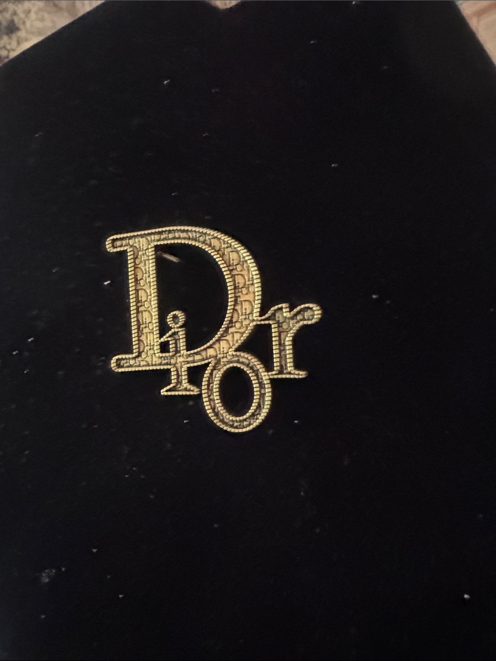 Brooch antique Gold Tone Logo Brooch - signed in back